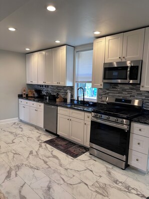 Microwave, stovetop, dishwasher