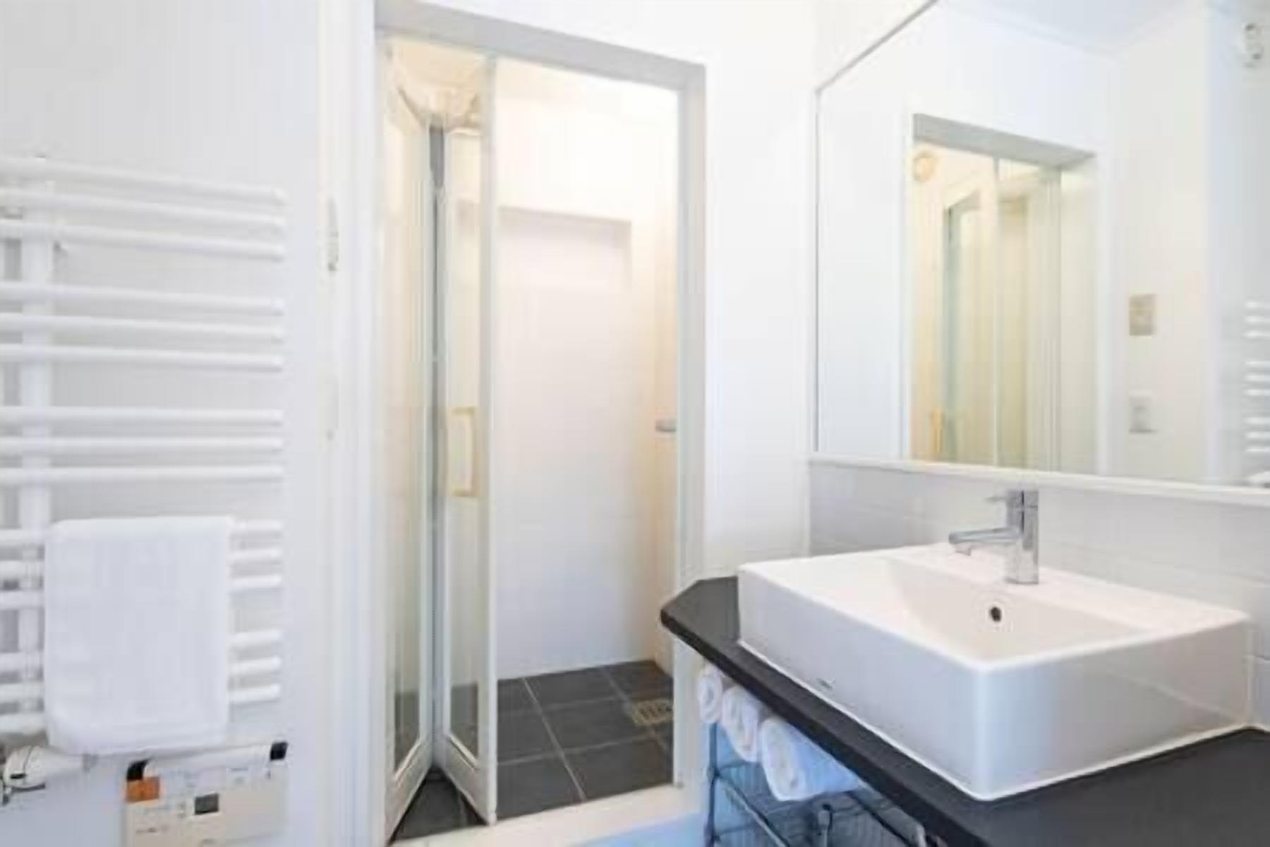 Hair dryer, towels, toilet paper