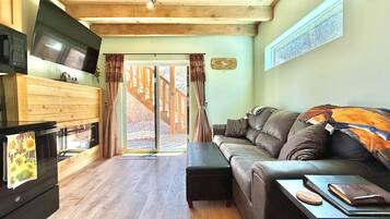 TV, fireplace, offices