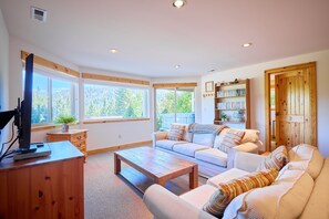 Älytelevisio, takka, kirjoja