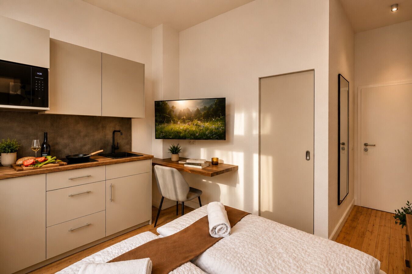 1 Schlafzimmer, Schreibtisch, Bügeleisen/Bügelbrett, Reisekinderbett