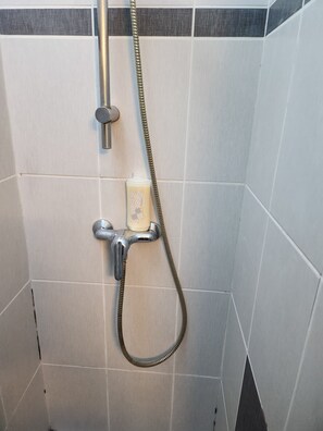 Ducha, toallas, jabón y papel higiénico