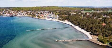 On the beach, white sand, beach bar
