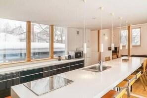 Fridge, microwave, dishwasher, toaster