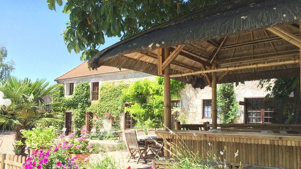 Terrace/patio - Charming Guest Rooms with Pool and Wi-Fi in the Loire Valley (Tavers)