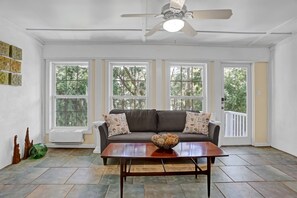 Smart TV, foosball, books