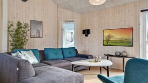 TV, fireplace, table football, ping pong