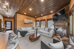Smart TV, fireplace, video games
