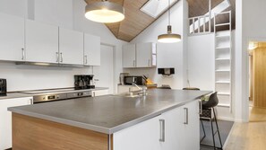 Réfrigérateur, four, plaque de cuisson, cafetière/bouilloire