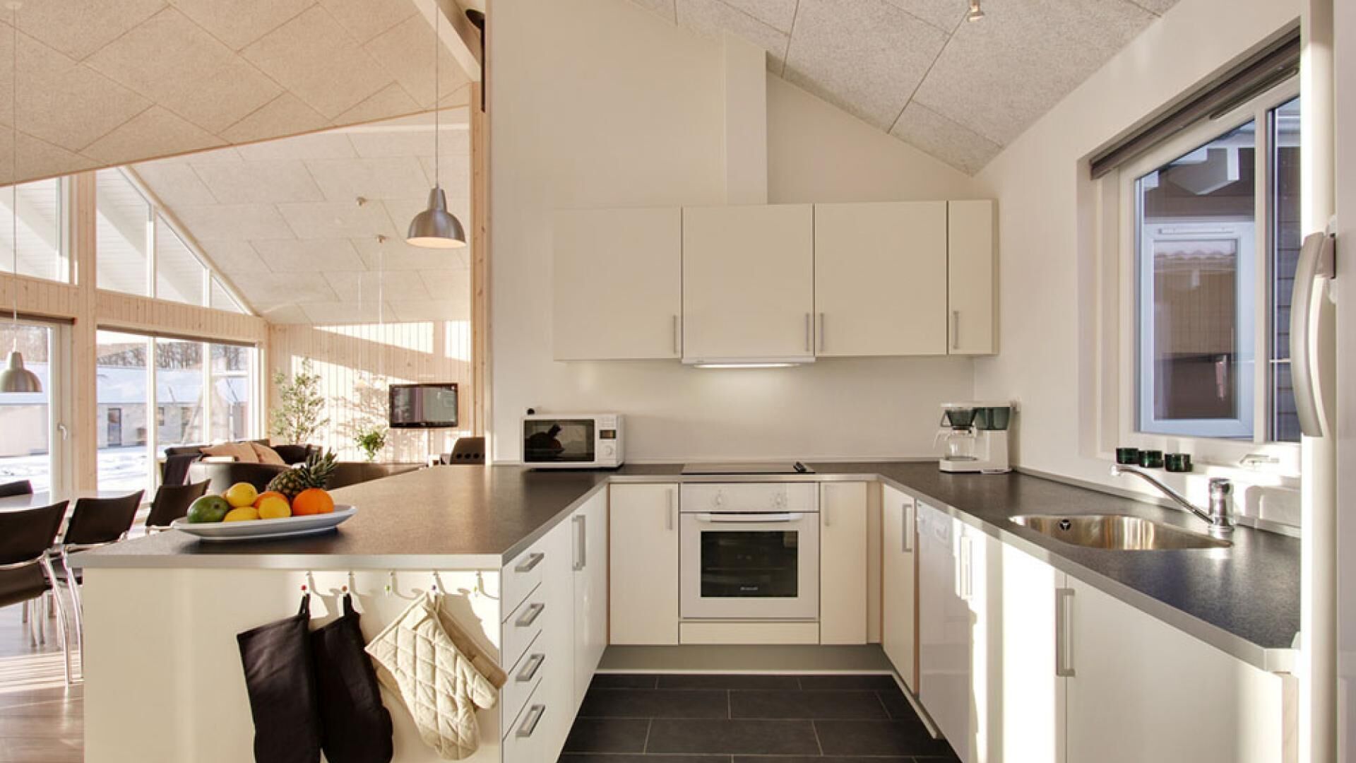 Fridge, oven, stovetop, coffee/tea maker