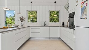 Fridge, oven, stovetop, coffee/tea maker