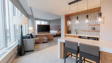 In-room safe, desk, laptop workspace, blackout drapes