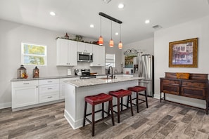 Fridge, microwave, oven, stovetop - Peaceful 3-Bedroom Ranch Retreat Near Blanco (Blanco)