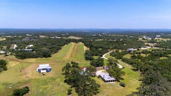 Aerial view - Peaceful 3-Bedroom Ranch Retreat Near Blanco (Blanco)