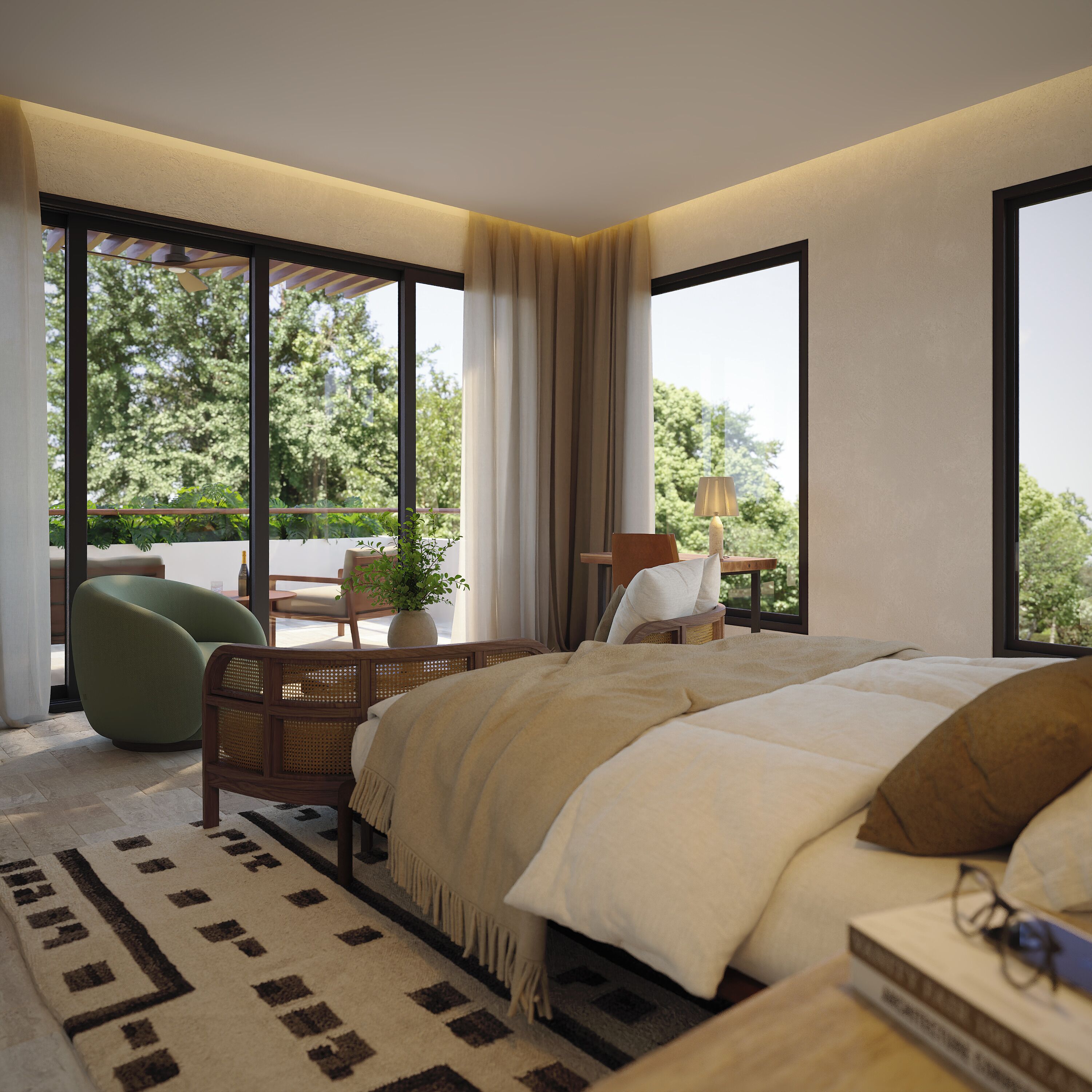 ملاءات من القطن المصري وأغطية فراش متميزة وألحفة محشوة بالريش وميني بار