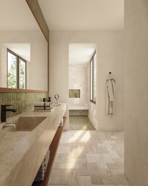 Premium Double Room, Balcony, Mountain View | Bathroom | Free toiletries, soap, shampoo, toilet paper