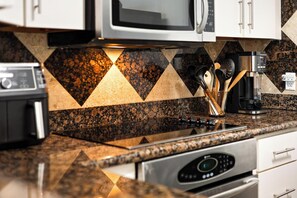 Microwave, oven, stovetop, dishwasher