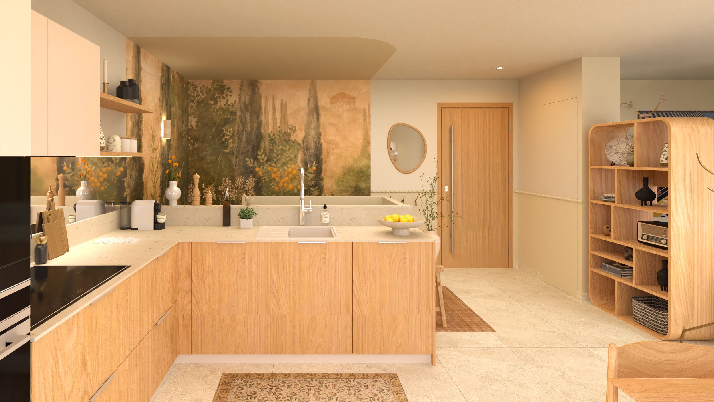 Kühlschrank, Mikrowelle, Ofen, Herdplatte