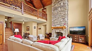 Smart TV, fireplace, video games, books