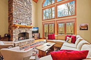 Smart TV, fireplace, video games, books