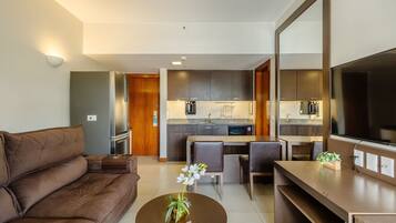 Basic Apartment | Living area | 32-inch Smart TV with digital channels