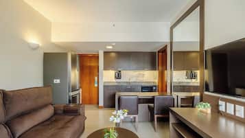 Basic Apartment | Living area | 32-inch Smart TV with digital channels