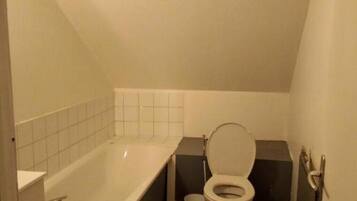 Secador de cabelo, toalhas de banho