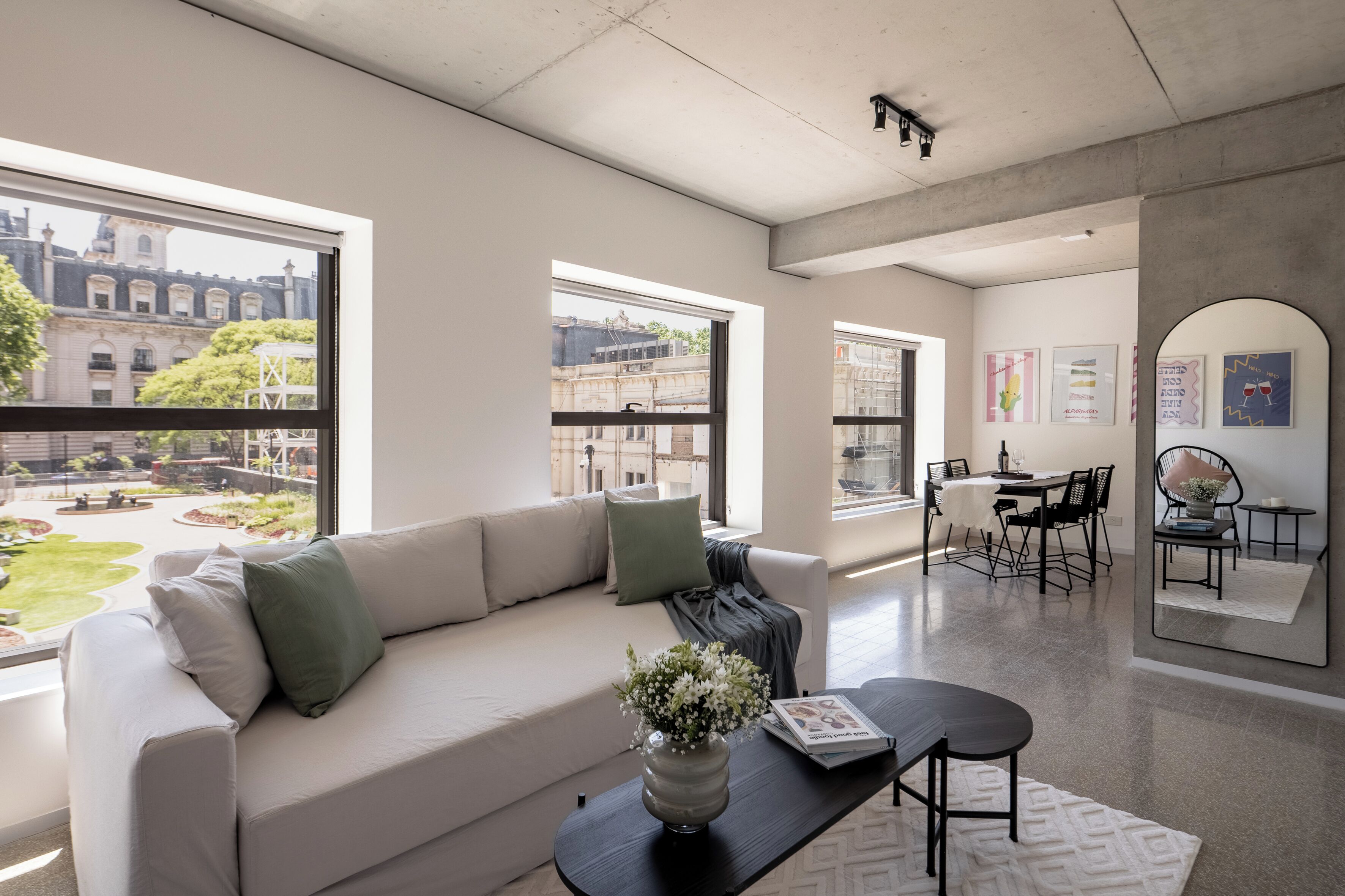 Apartment | Living area | 30-inch flat-screen TV with cable channels