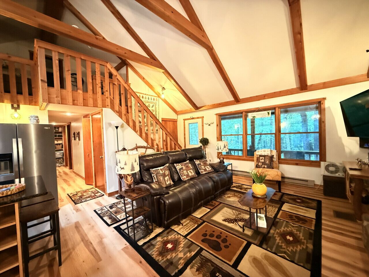 TV, fireplace, video games