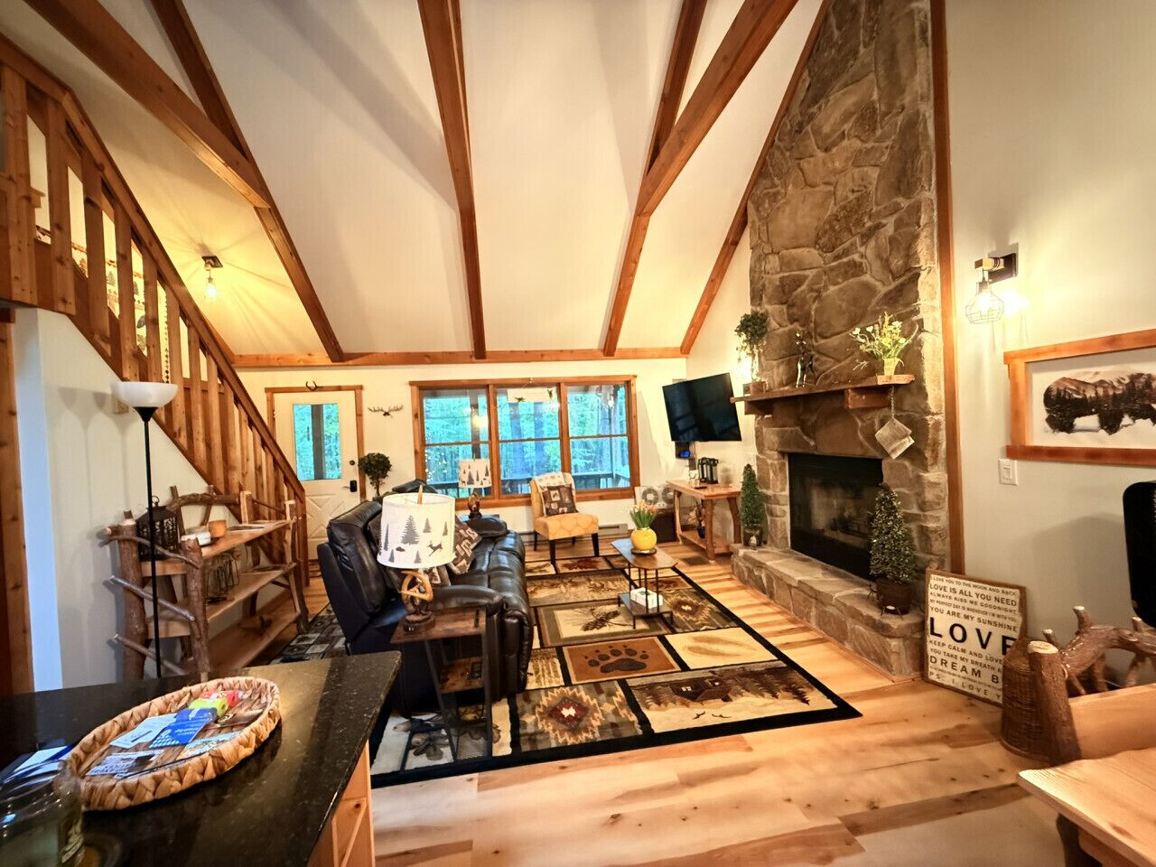 TV, fireplace, video games