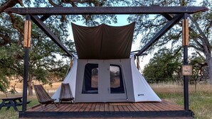 Unclassified image, 3 of 12, button - Cute, Lakeside Glamping Bell Tent + Amenities, Wheatland, California (Grass Valley)