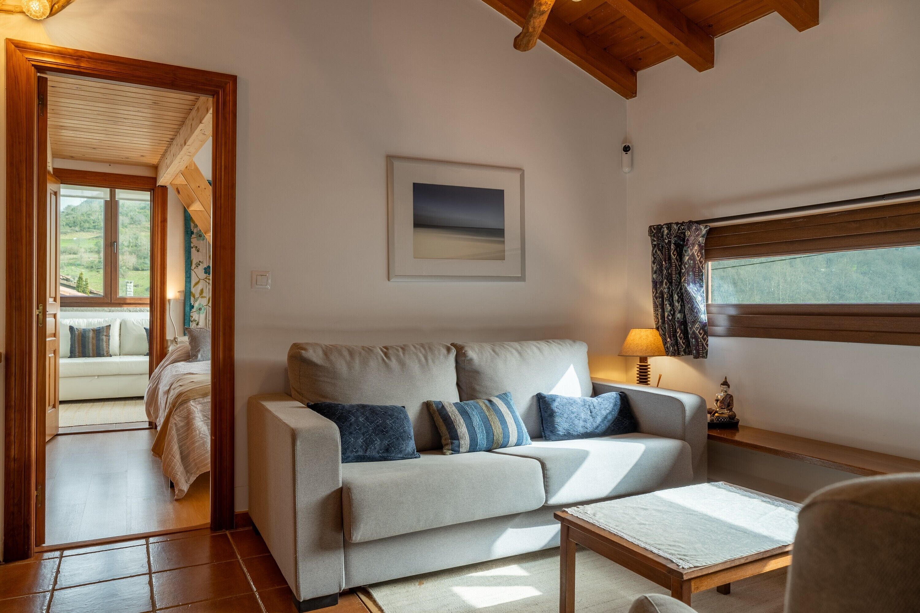 Télévision, cheminée, lecteur de DVD, table de tennis de table