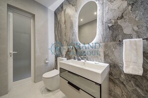 Hair dryer, towels, toilet paper