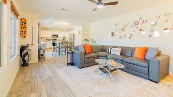 Luxury House, 4 Bedrooms, Private Pool, Pool View | Living area | Smart TV, fireplace, streaming services