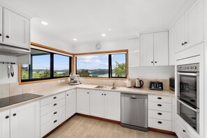 Fridge, microwave, dishwasher, toaster