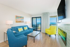 Smart TV, fireplace - Ocean Forest Updated 2 BR Modern Updates (Myrtle Beach)