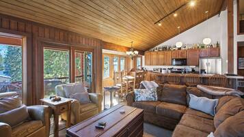 TV, fireplace, video games