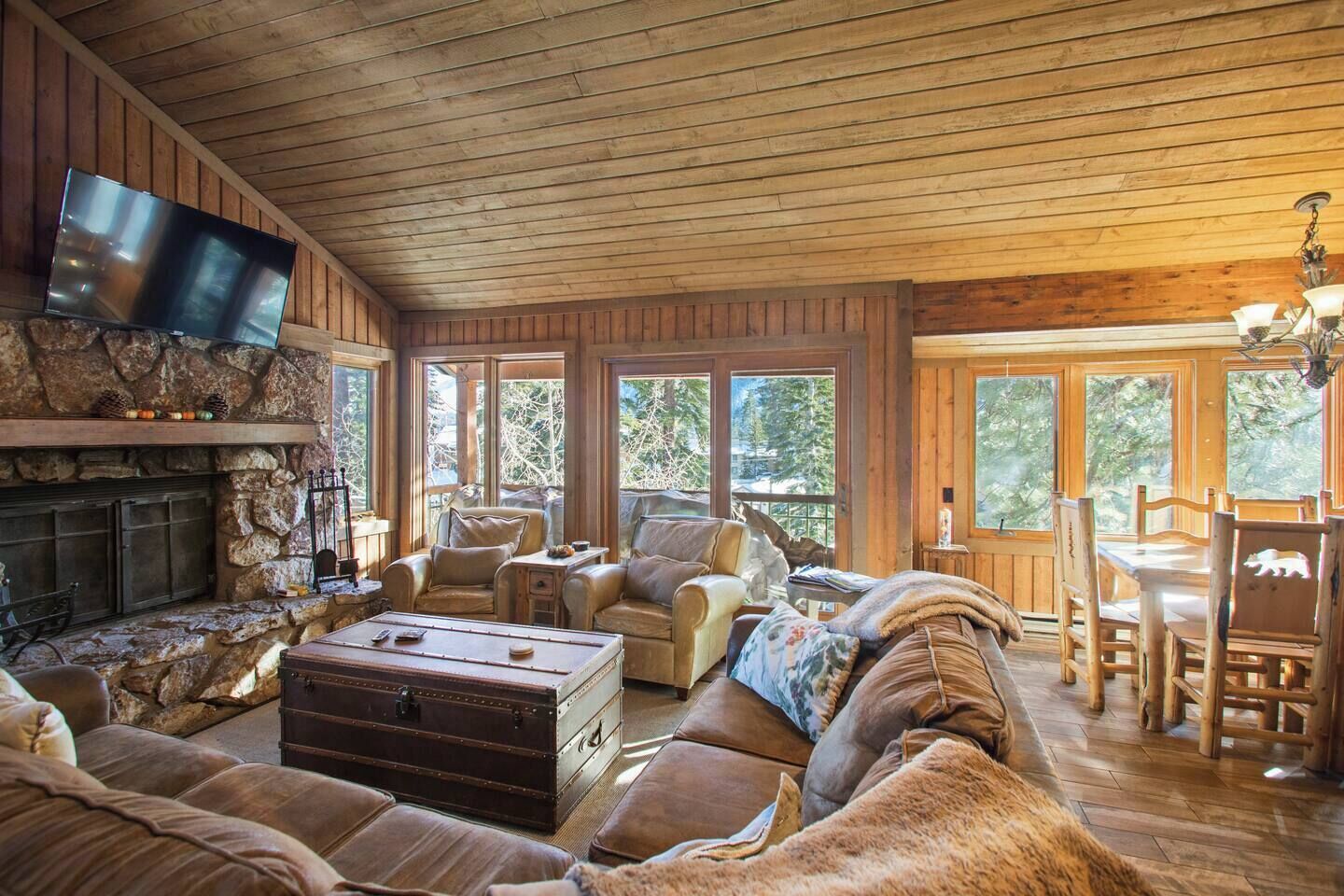 Télévision, cheminée, jeux vidéo