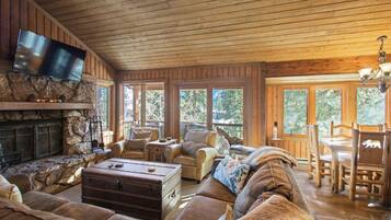 Télévision, cheminée, jeux vidéo