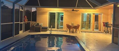 Outdoor pool, a heated pool