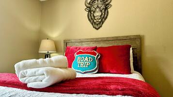 1 bedroom, iron/ironing board, travel crib, WiFi (free)