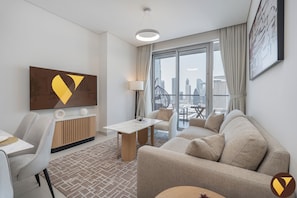 Luxury Apartment, Balcony, City View | Living area