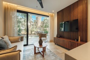 Deluxe Apartment, 1 Bedroom, Terrace | Living room | Smart TV - 101 Park Tulum by Lumina (Tulum)