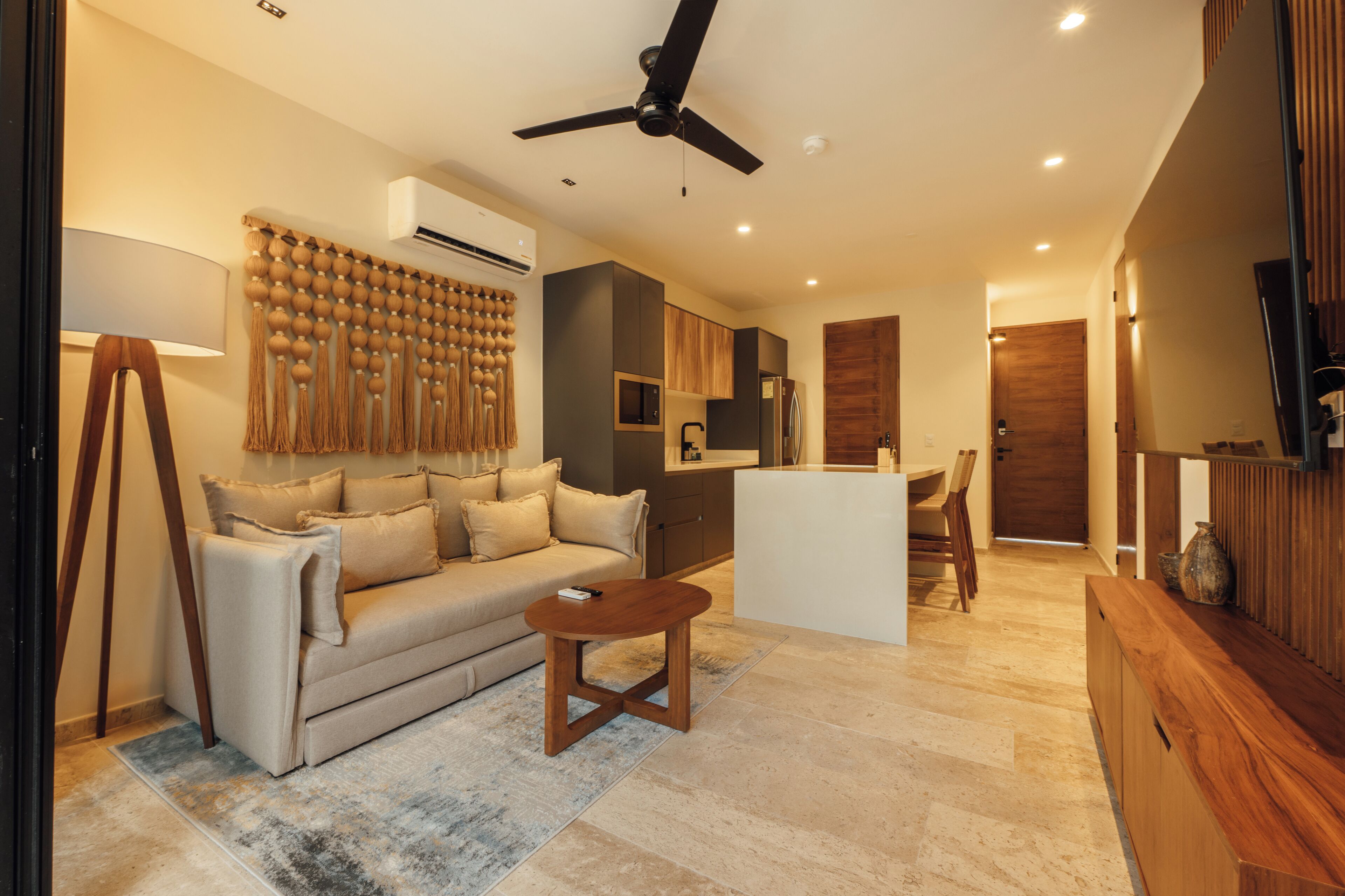 Deluxe Apartment, 1 Bedroom, Balcony | Living area | Smart TV