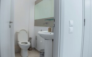 Shower, hair dryer, bidet, soap - Right in the heart of a vibrant city, yet quiet,quality and cosy appartment. (Athens)