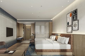 Comfort Room, 2 Double Beds, City View