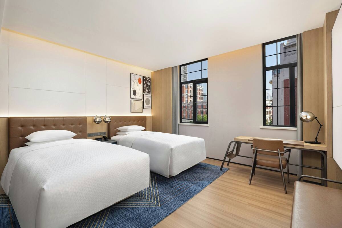 Superior Room, 2 Double Beds, City View | Premium bedding, free minibar, in-room safe, desk