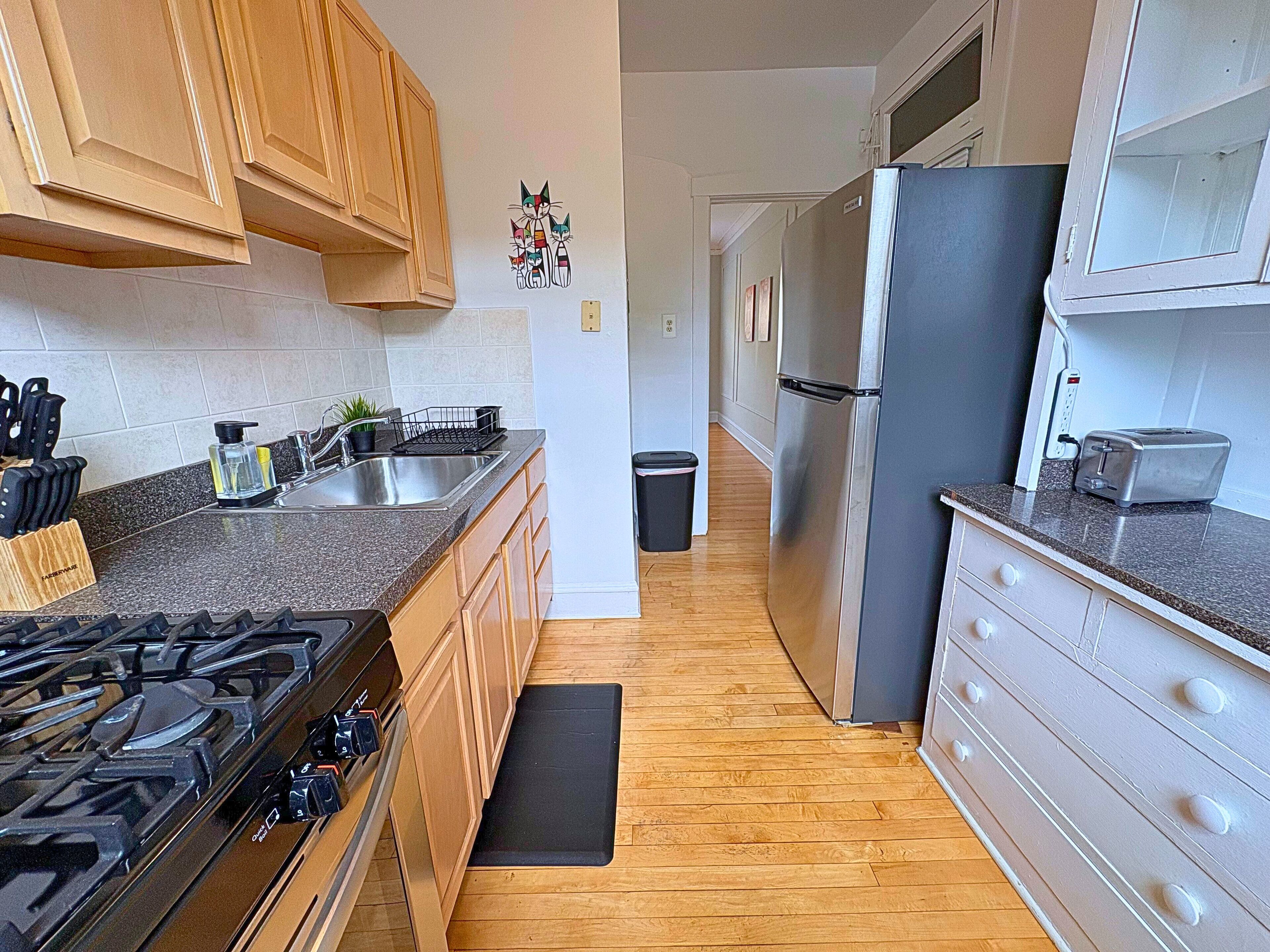 舒適公寓, 1 張加大雙人床 | 私人廚房 | 雪櫃、微波爐、焗爐、爐具