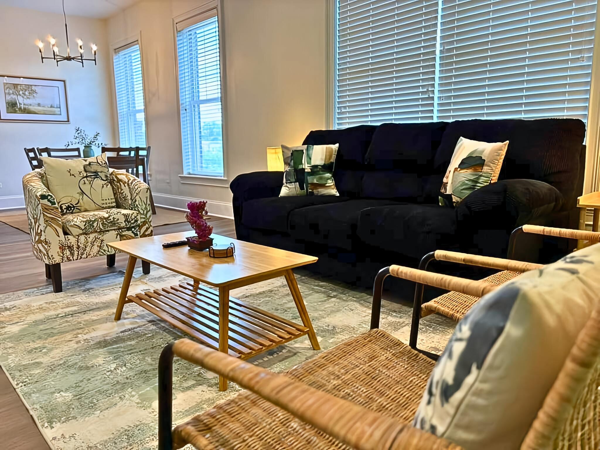 Classic Apartment, 2 Bedrooms | Living area | 55-inch TV with digital channels, streaming services