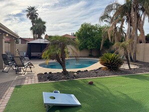 Outdoor pool, a heated pool